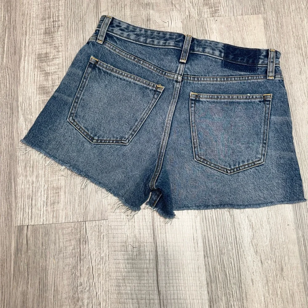 NWT Abercrombie & Fitch Annie High Rise Short 100%cotton 29/8Zipper Cut Off Blue - Picture 4 of 14